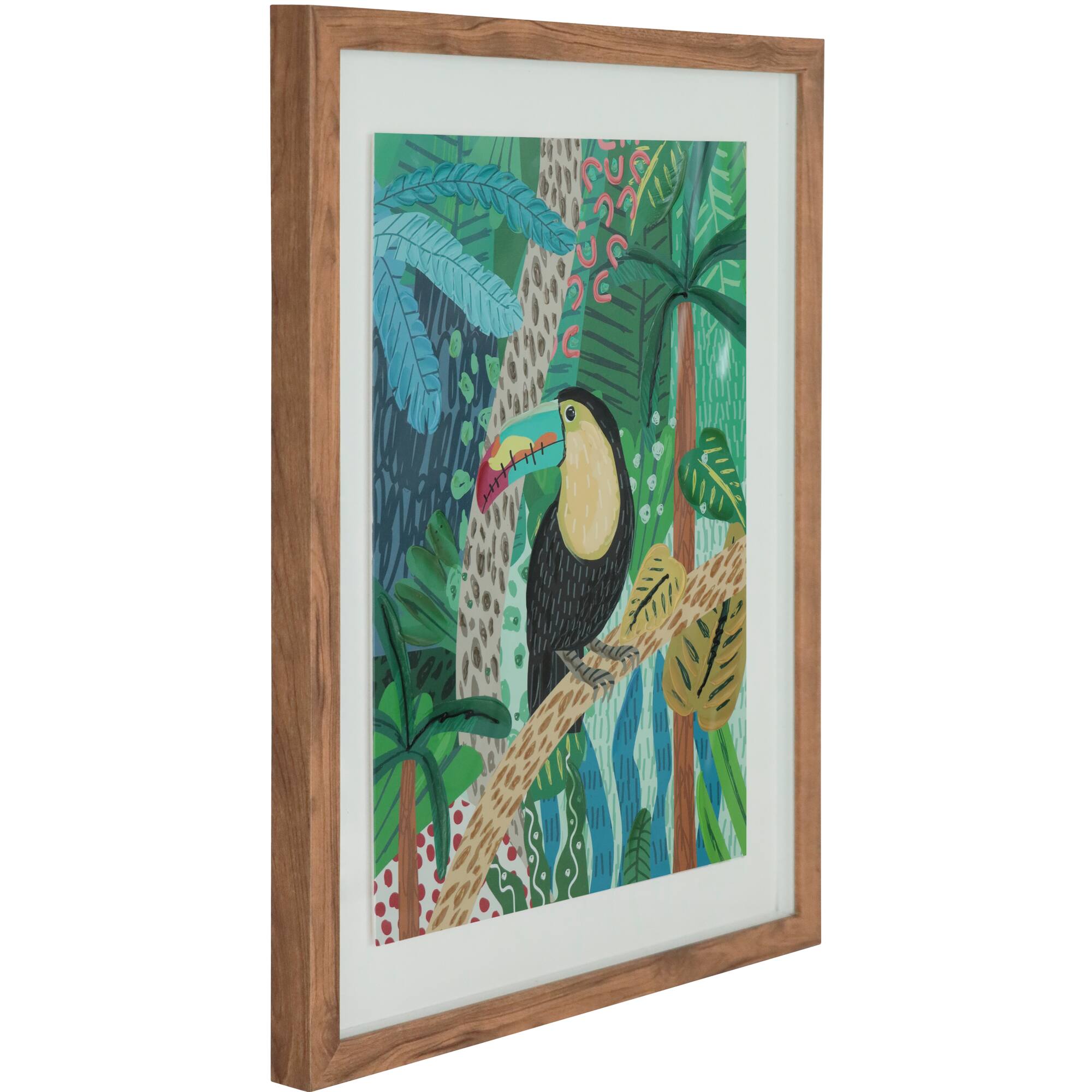 16" x 20" Jungle Vibe Toucan Wall Décor in Woodgrain Frame by Ashland®